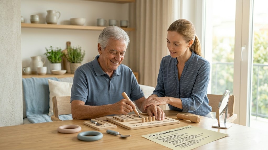 Adaptação de Utensílios e Higiene: Como a T.O. Devolve a Dignidade ao Idoso com Parkinson